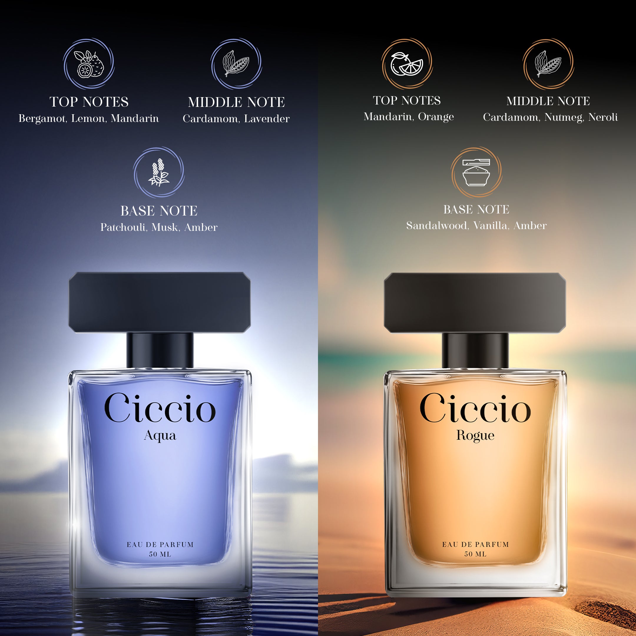 Ciccio Aqua & Rogue for Men (Combo Pack of 2)