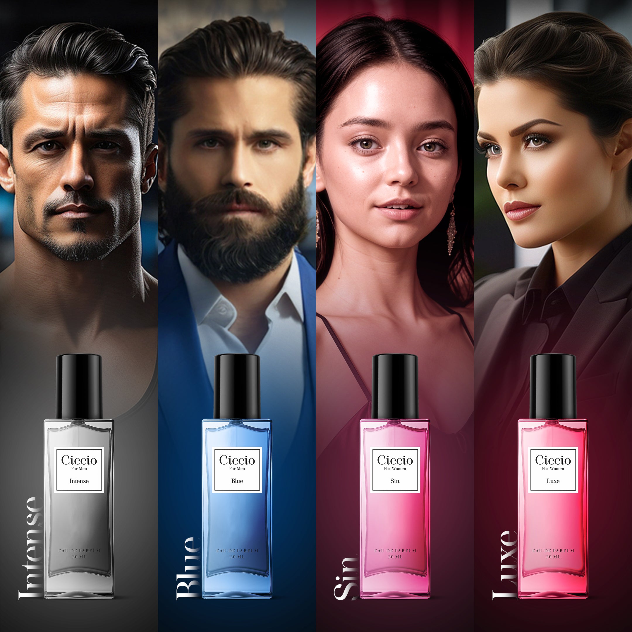 Luxury Perfume Gift Pack for Men & Women - 4x20 ML